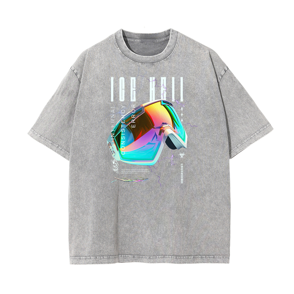 Faded Chrome Y2K Streetwear Pattern Tee