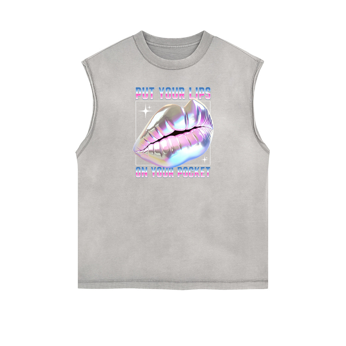 Sleeveless Chrome Y2K Streetwear Pattern Muscle Tank