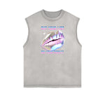 Sleeveless Chrome Y2K Streetwear Pattern Muscle Tank