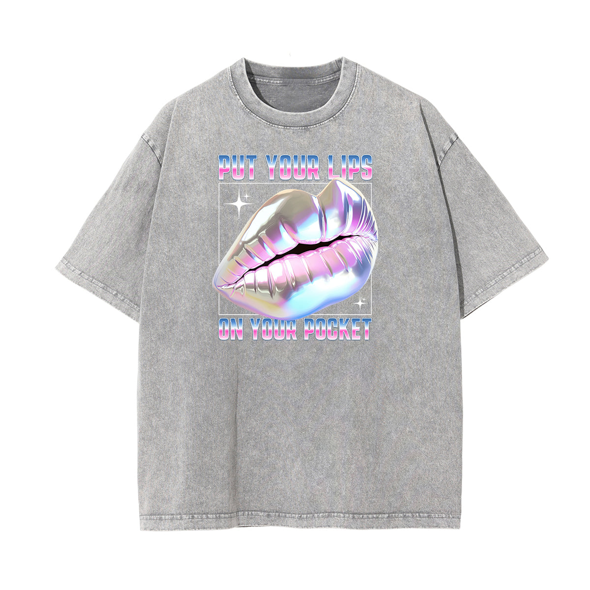 Faded Chrome Y2K Streetwear Pattern Tee