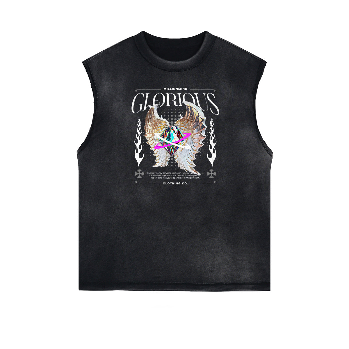 Sleeveless Chrome Y2K Streetwear Graphic Tee