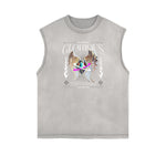 Sleeveless Chrome Y2K Streetwear Pattern Muscle Tank