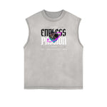Sleeveless Chrome Y2K Streetwear Pattern Muscle Tank
