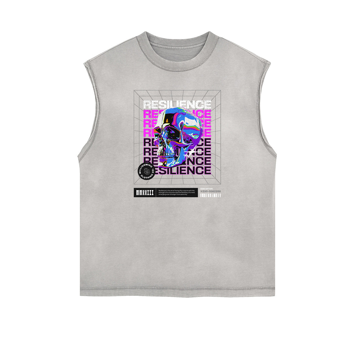 Sleeveless Chrome Y2K Streetwear Pattern Muscle Tank