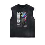 Sleeveless Chrome Y2K Streetwear Graphic Tee