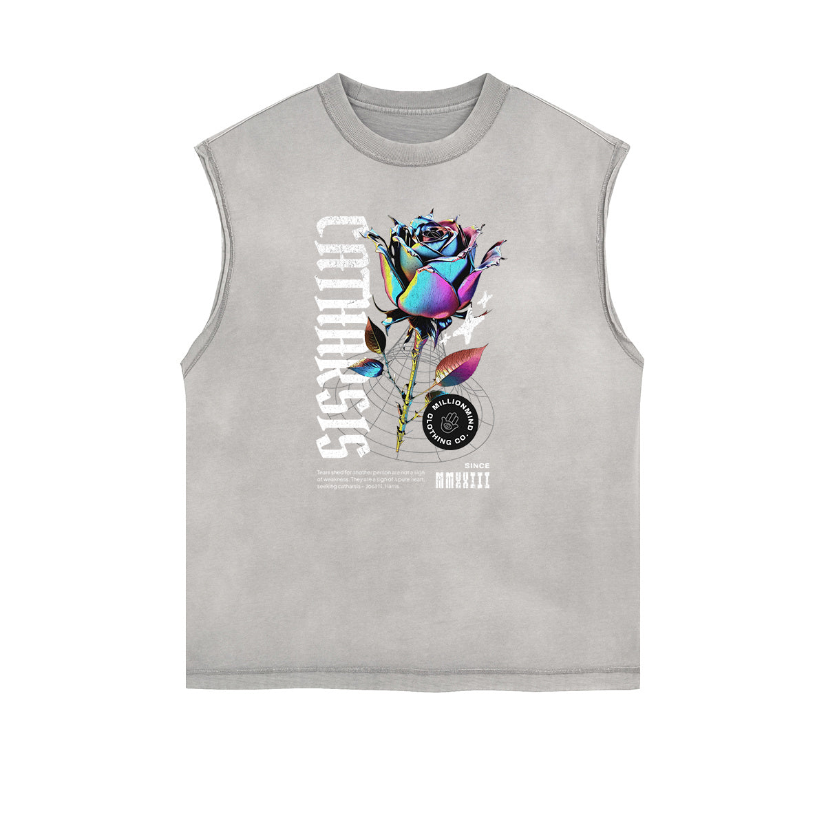 Sleeveless Chrome Y2K Streetwear Pattern Muscle Tank