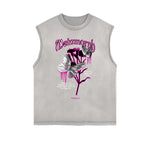 Sleeveless Chrome Y2K Streetwear Pattern Muscle Tank