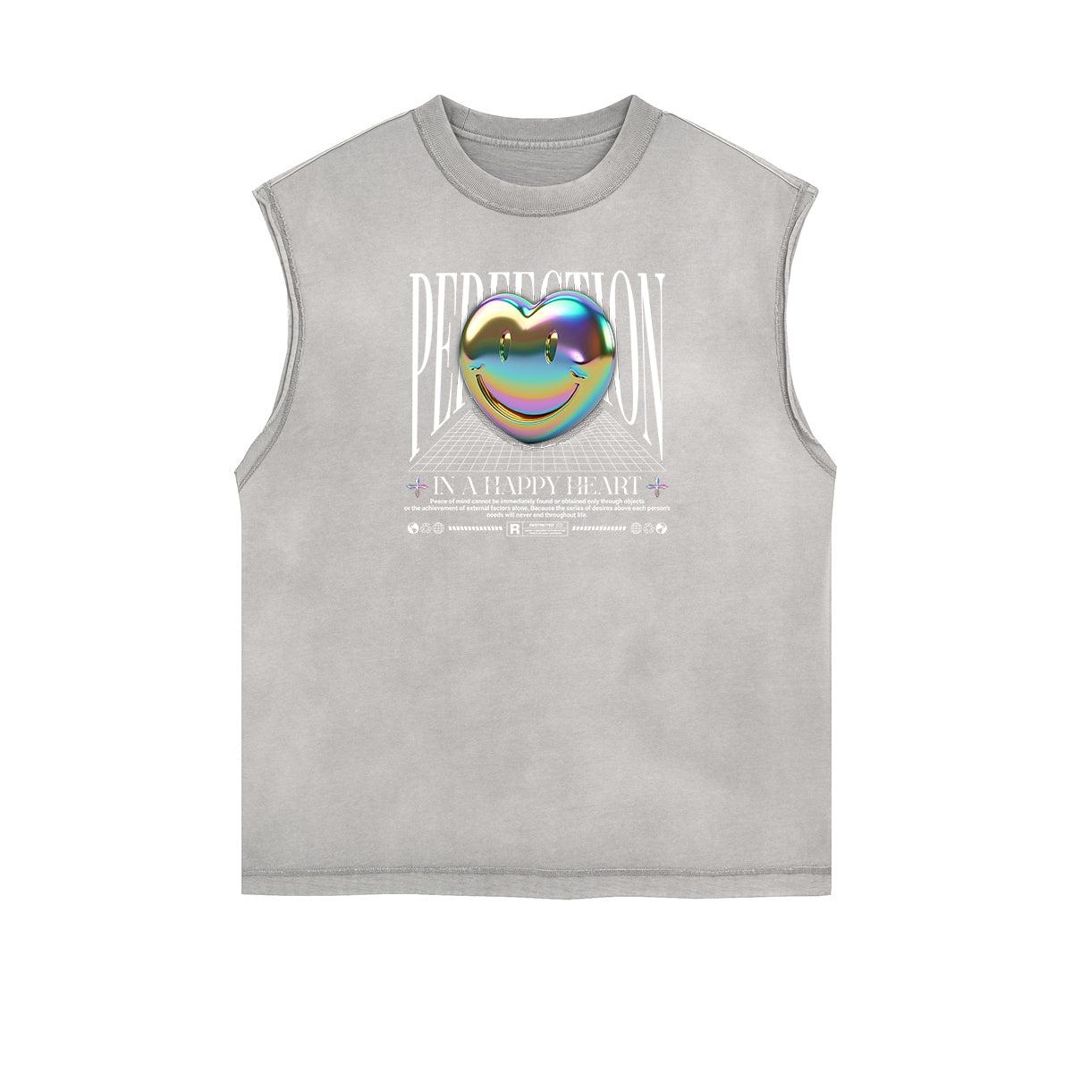 Sleeveless Chrome Y2K Streetwear Pattern Muscle Tank
