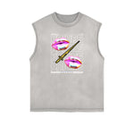 Sleeveless Chrome Y2K Streetwear Pattern Muscle Tank