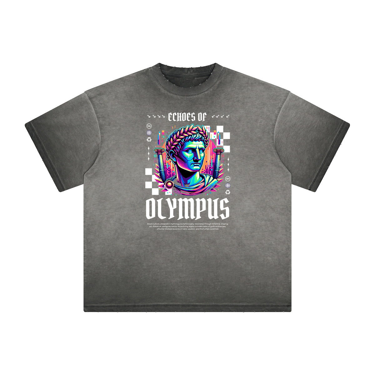 Distressed Vanquisher Neon Y2K Pattern Tee