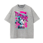 Camiseta Vanquisher lavada con estampado neón Y2K