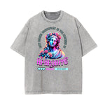 Camiseta Vanquisher lavada con estampado neón Y2K