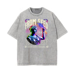 Camiseta Vanquisher lavada con estampado neón Y2K