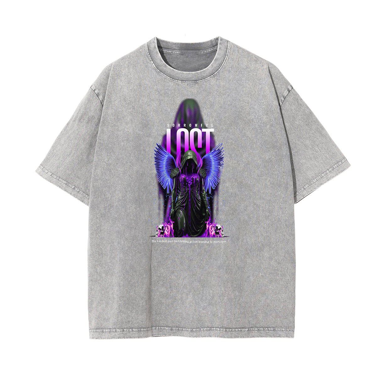 Camiseta Vanquisher lavada con estampado neón Y2K