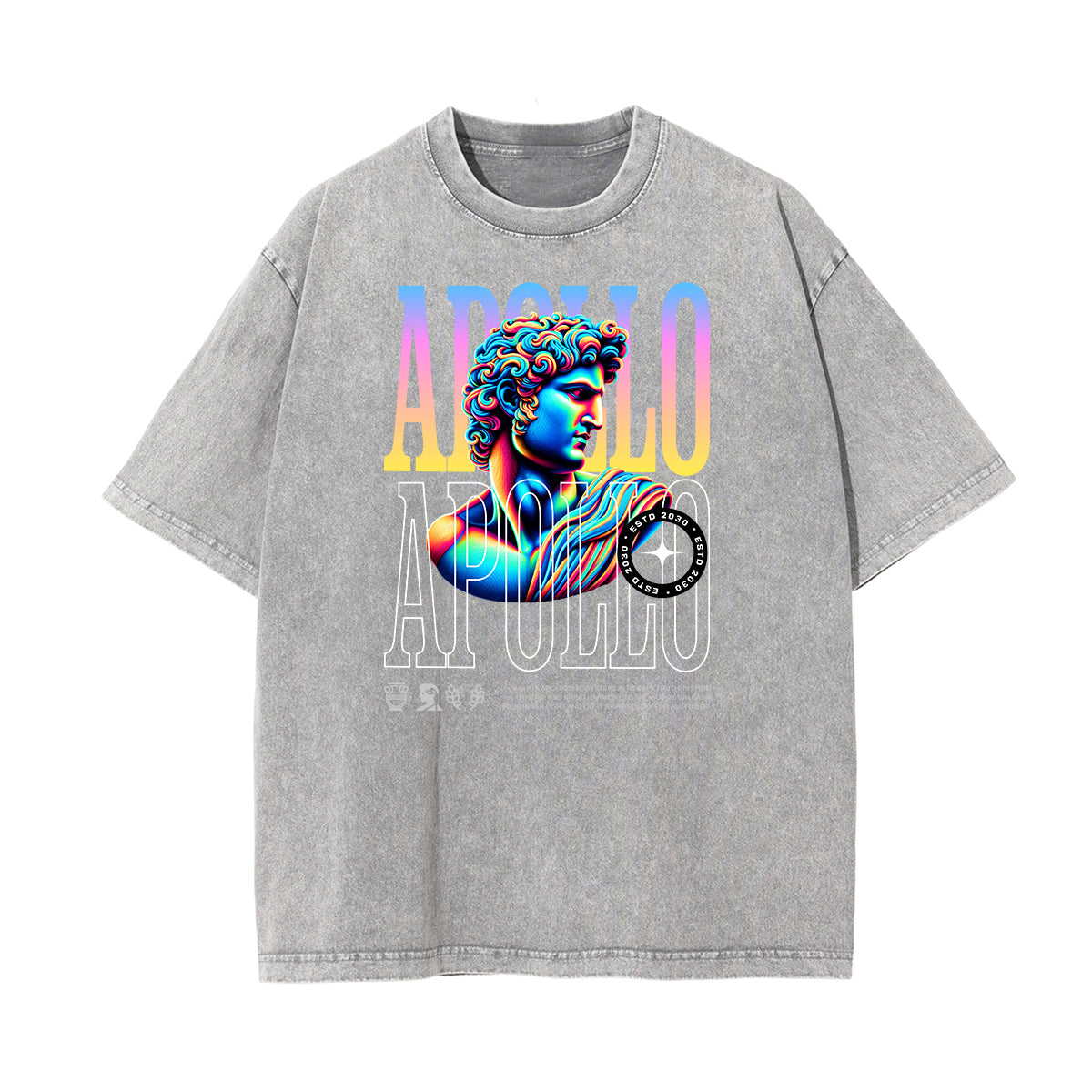 Camiseta Vanquisher lavada con estampado neón Y2K