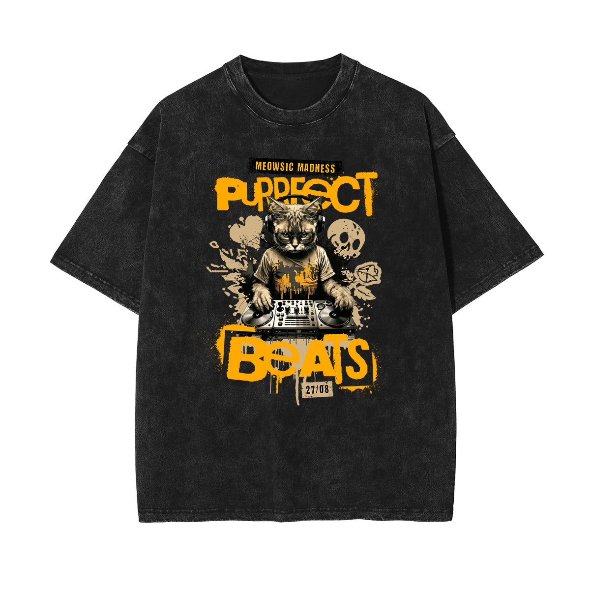 Camiseta gráfica con ilustración de lavado de piedra