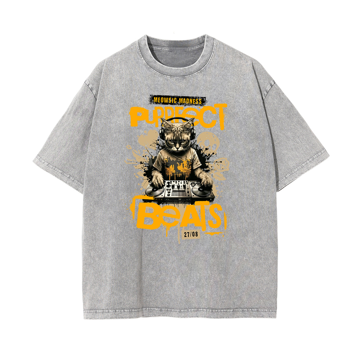 Camiseta gráfica con ilustración descolorida y lavada