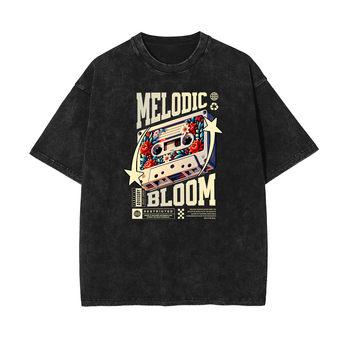 Camiseta gráfica con ilustración de lavado de piedra