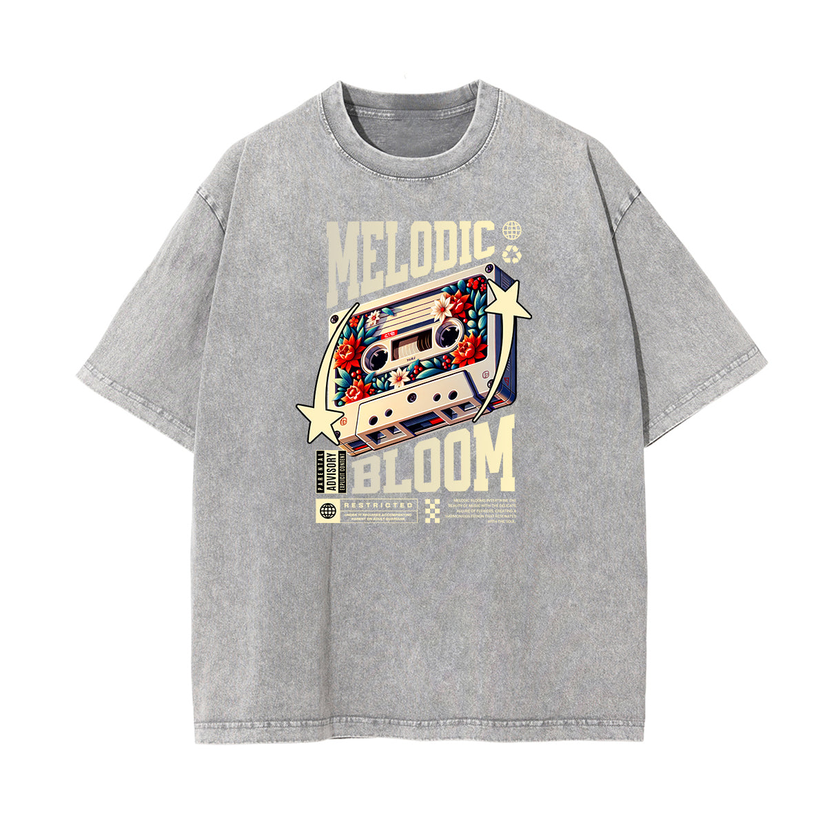Camiseta gráfica con ilustración descolorida y lavada