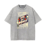 Camiseta gráfica con ilustración descolorida y lavada