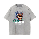 Camiseta gráfica con ilustración descolorida y lavada