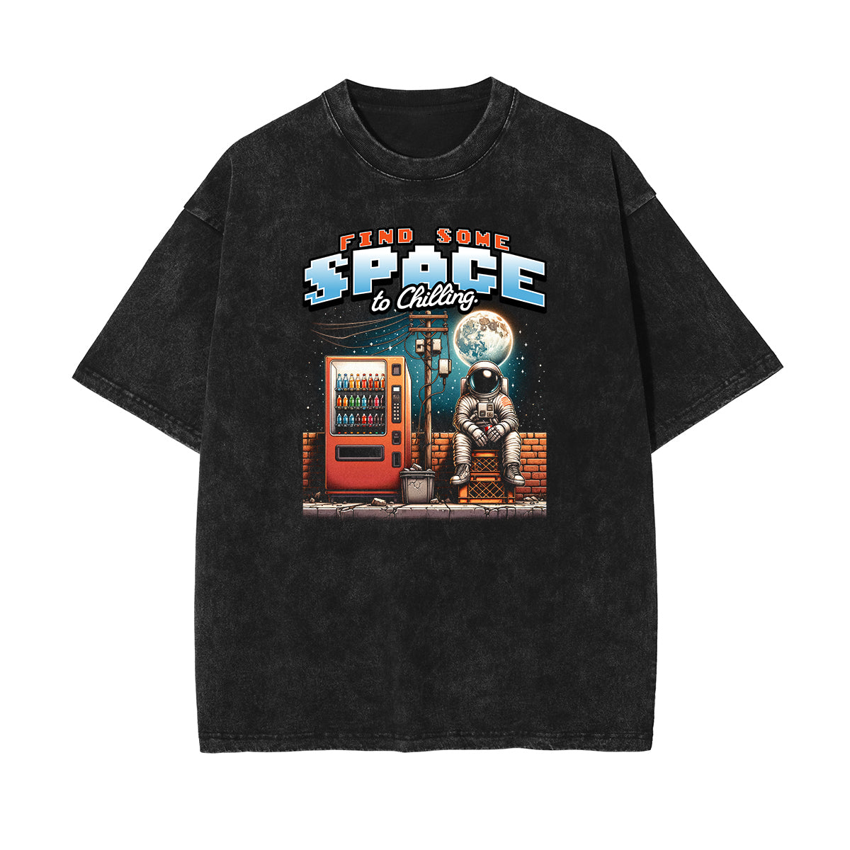 Camiseta gráfica con ilustración de lavado de piedra