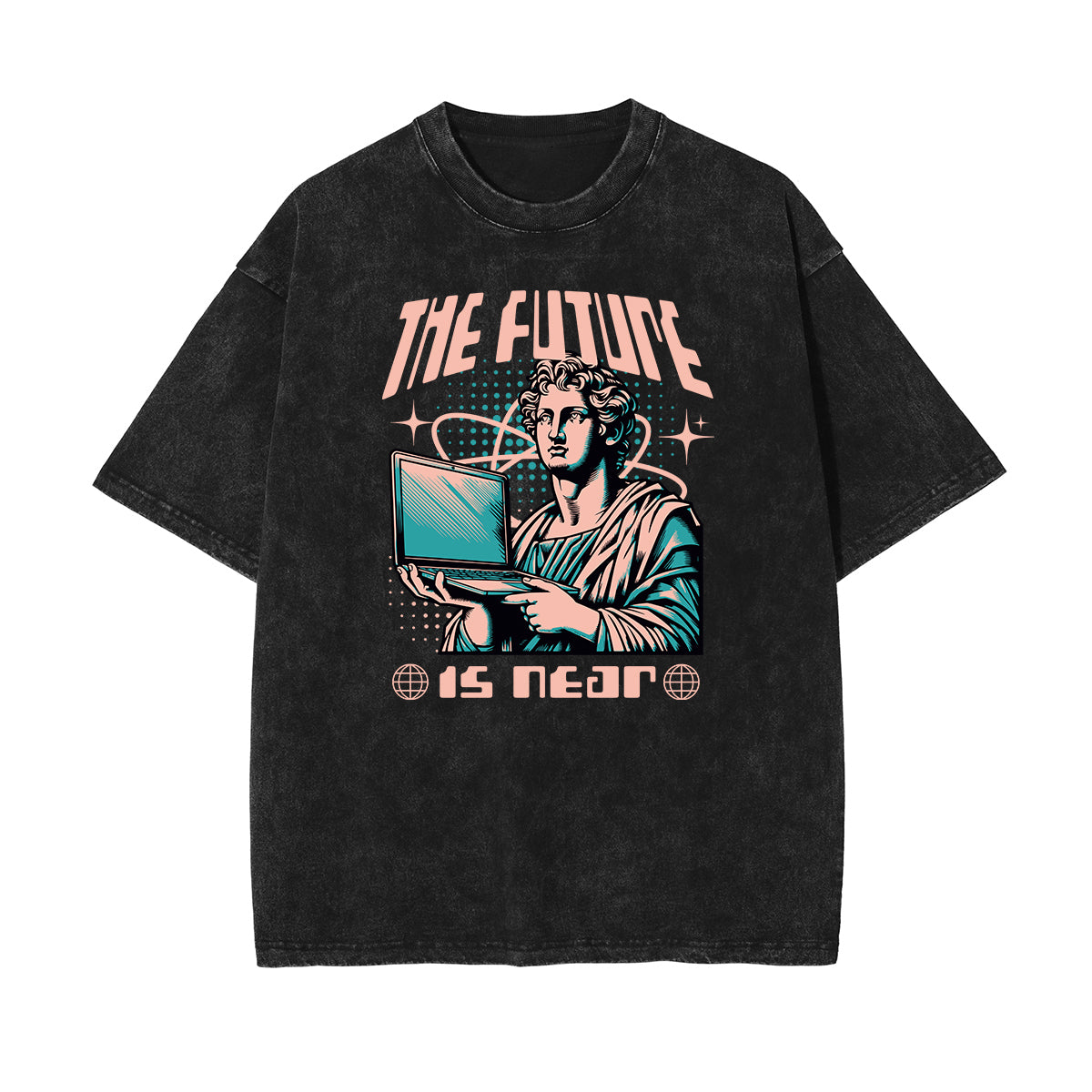 Camiseta gráfica con ilustración de lavado de piedra