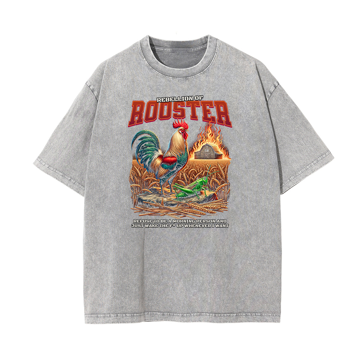 Camiseta gráfica con ilustración descolorida y lavada