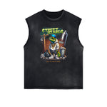 Sleeveless Illustration Art Pattern T Shirt