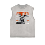 Faded Sleeveless Celestial & Angel Statue T Shirt