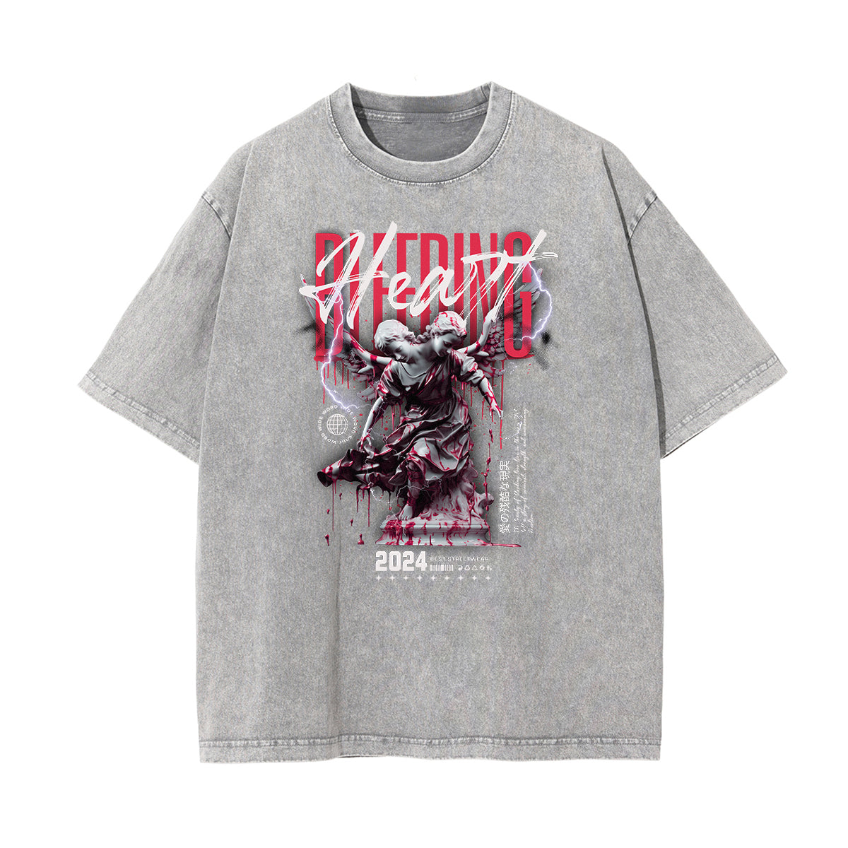 Camiseta con gráficos de ángel y celestial lavados a la piedra