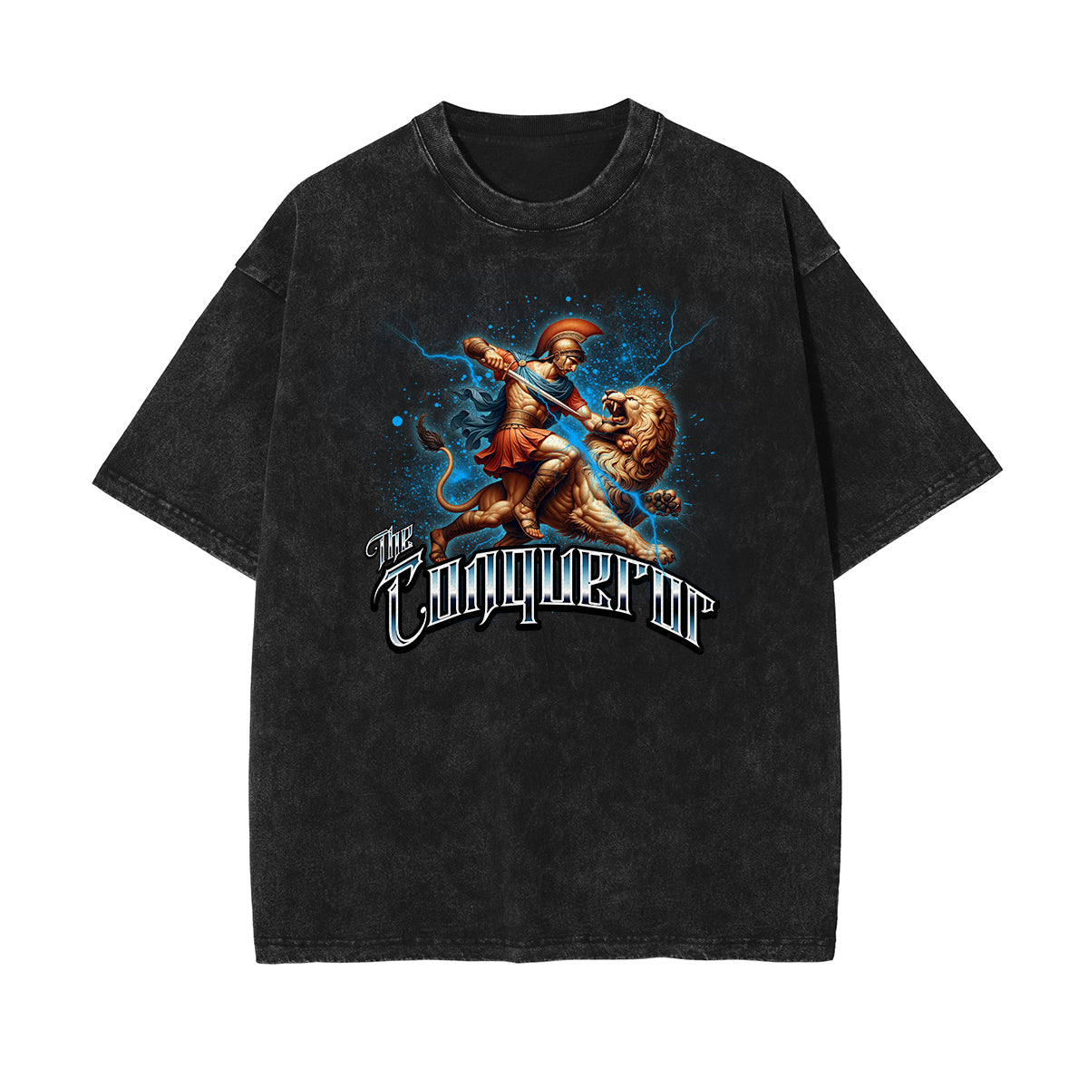 Camiseta con estampado de ángel y celestial descolorido y lavado