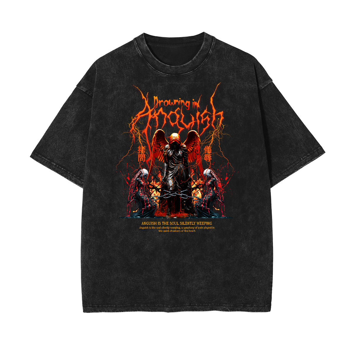 Camiseta con estampado de ángel y celestial descolorido y lavado