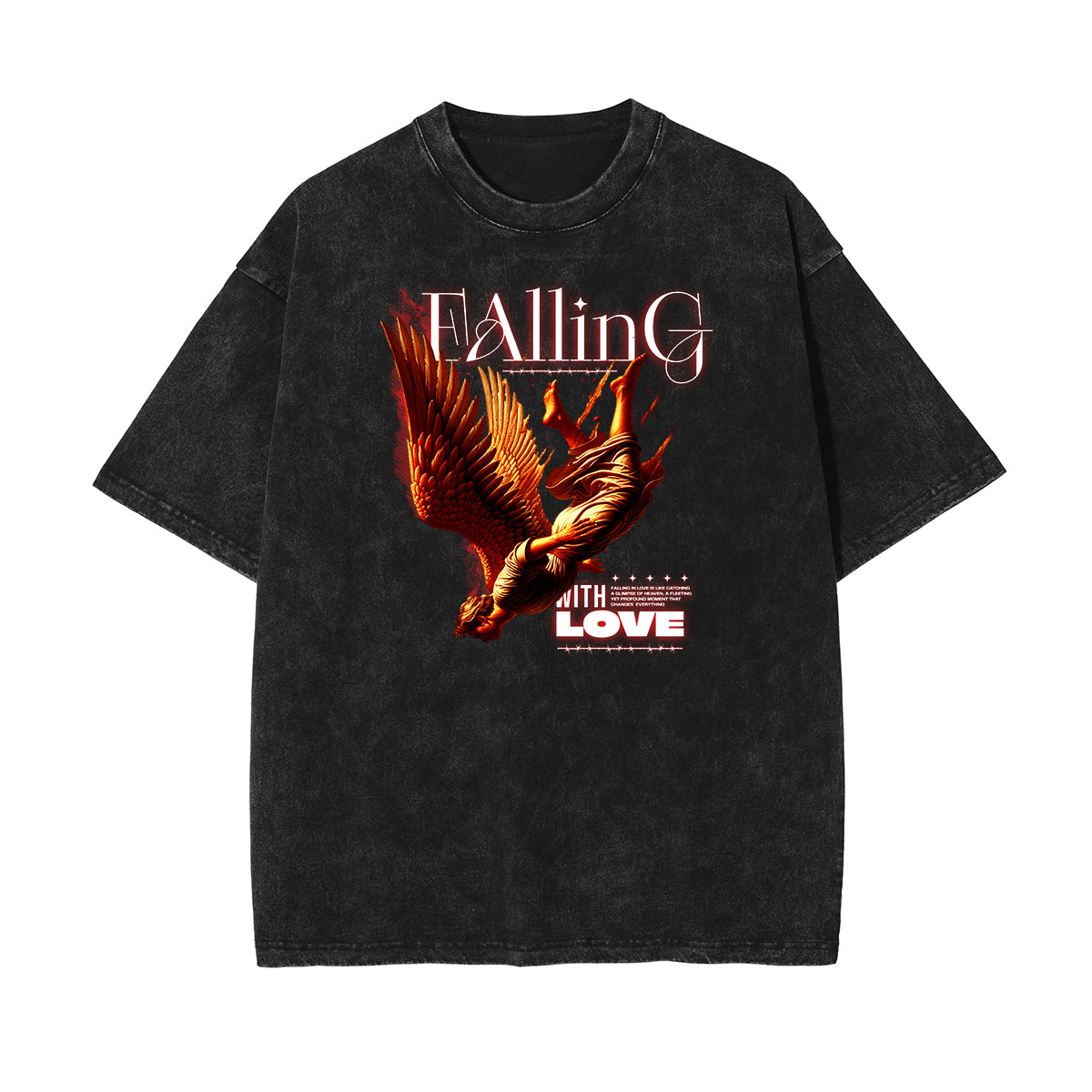 Camiseta con estampado de ángel y celestial descolorido y lavado