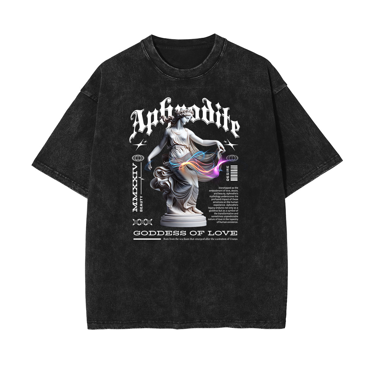 Camiseta con estampado de ángel y celestial descolorido y lavado
