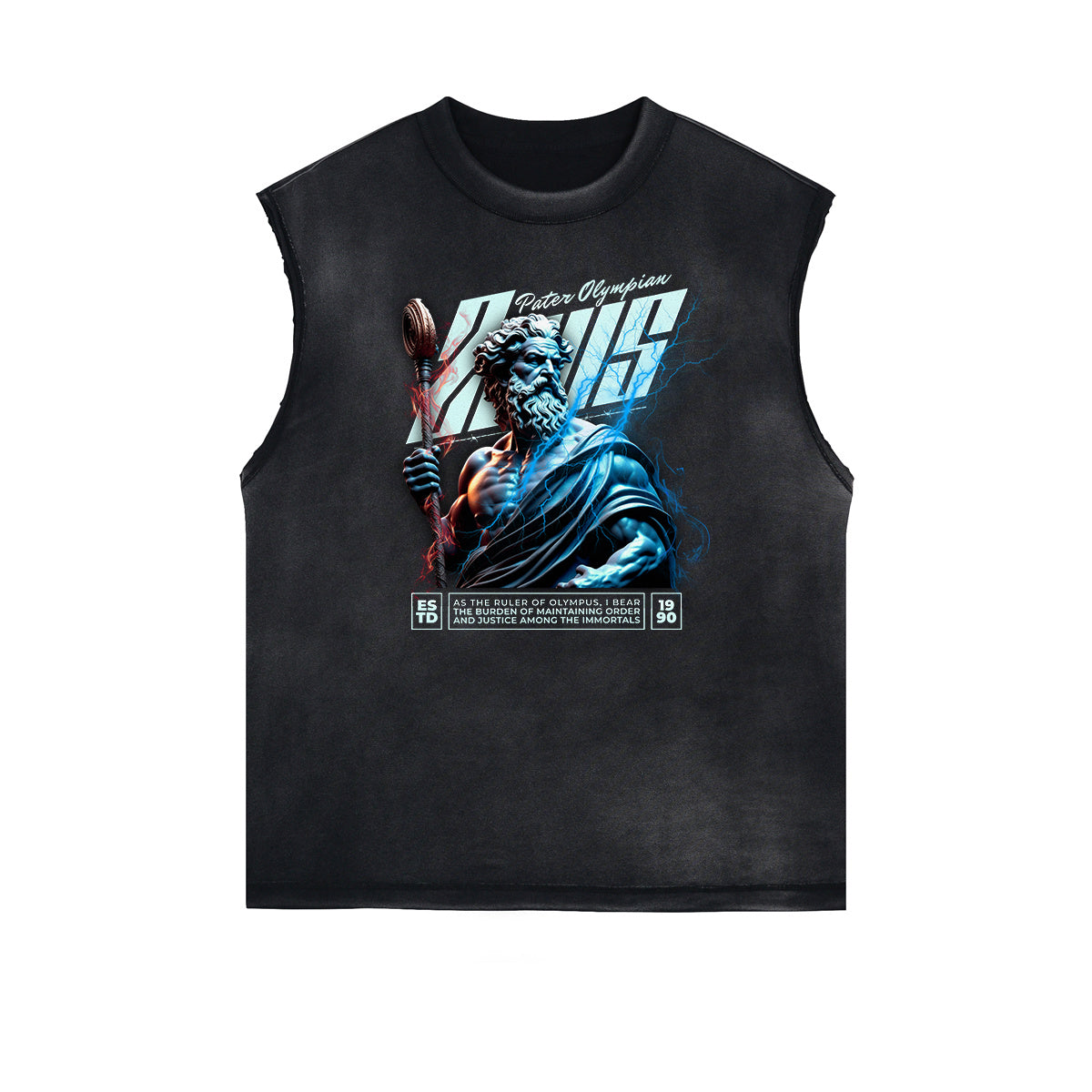 Faded Vintage Zeus Graphic Muscle Tank