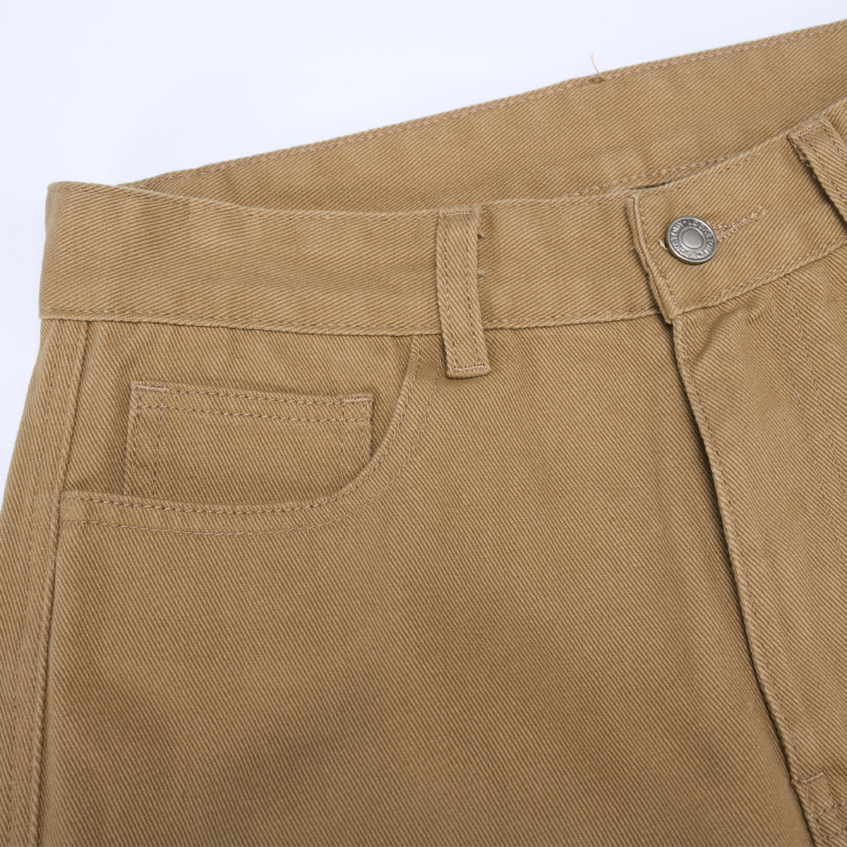 High Waisted Wide Leg Quilted Twill Utility Pants