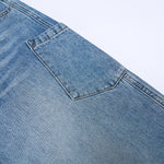 Vintage Washed Light Blue Carpenter Wide-Leg Jeans