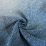 Paint Splatter Distressed Wide Leg Light Blue Jeans