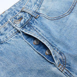 Relaxed Fit Wide Leg Denim Jeans Vintage Washed