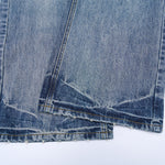 Distressed Hem Light Wash Wide Leg High Rise Jeans
