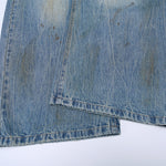 Light Blue Distressed Wide Leg Denim Jeans