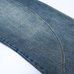 Vintage Contrast Fade Dark Wash Curved Wide Leg Jeans