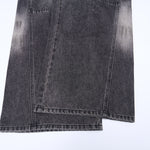 Charcoal Grey Wide-Leg Vintage Washed Jeans