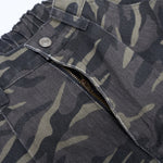 Camo Military Workwear Wide-Leg Cargo Utility Pants