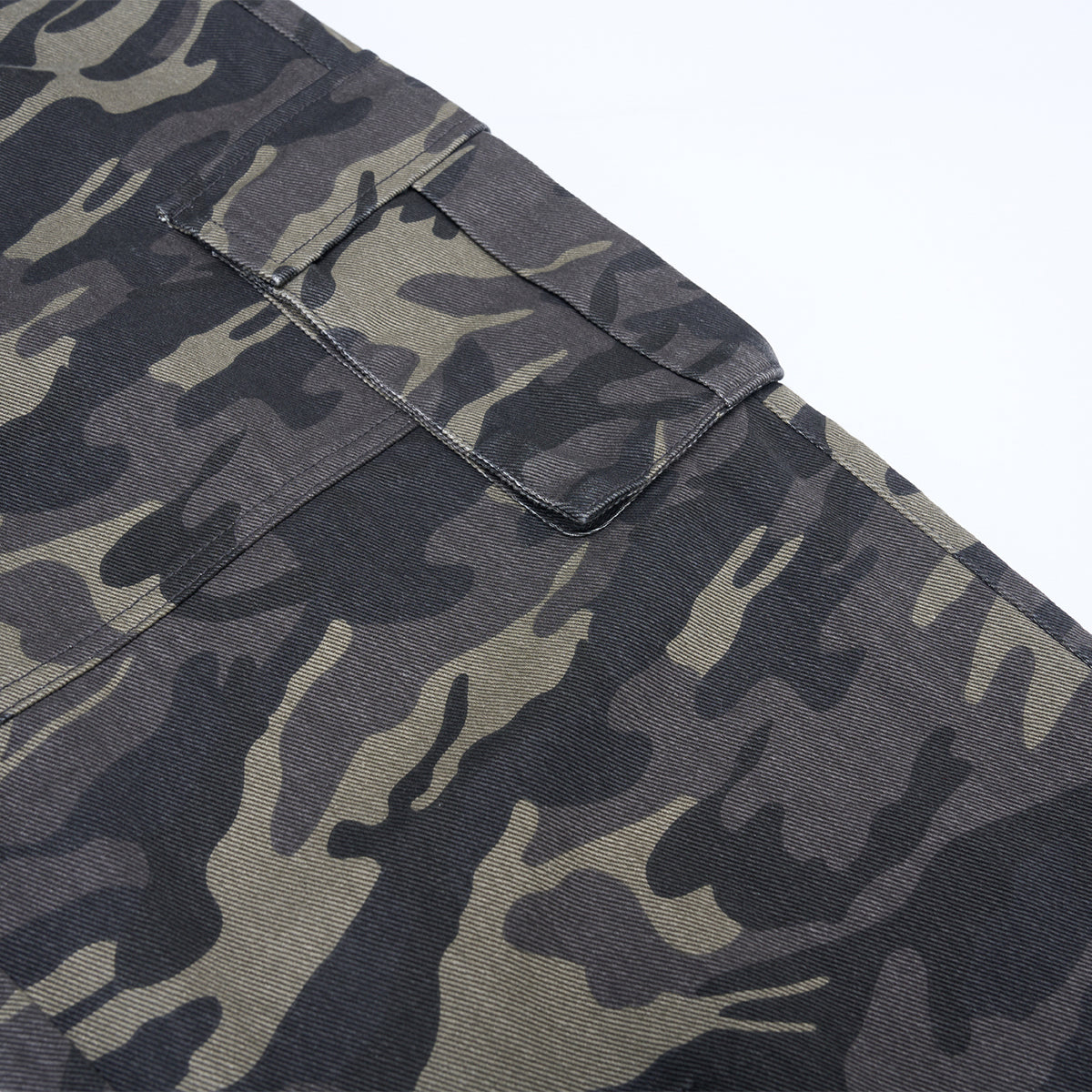 Camo Military Workwear Wide-Leg Cargo Utility Pants