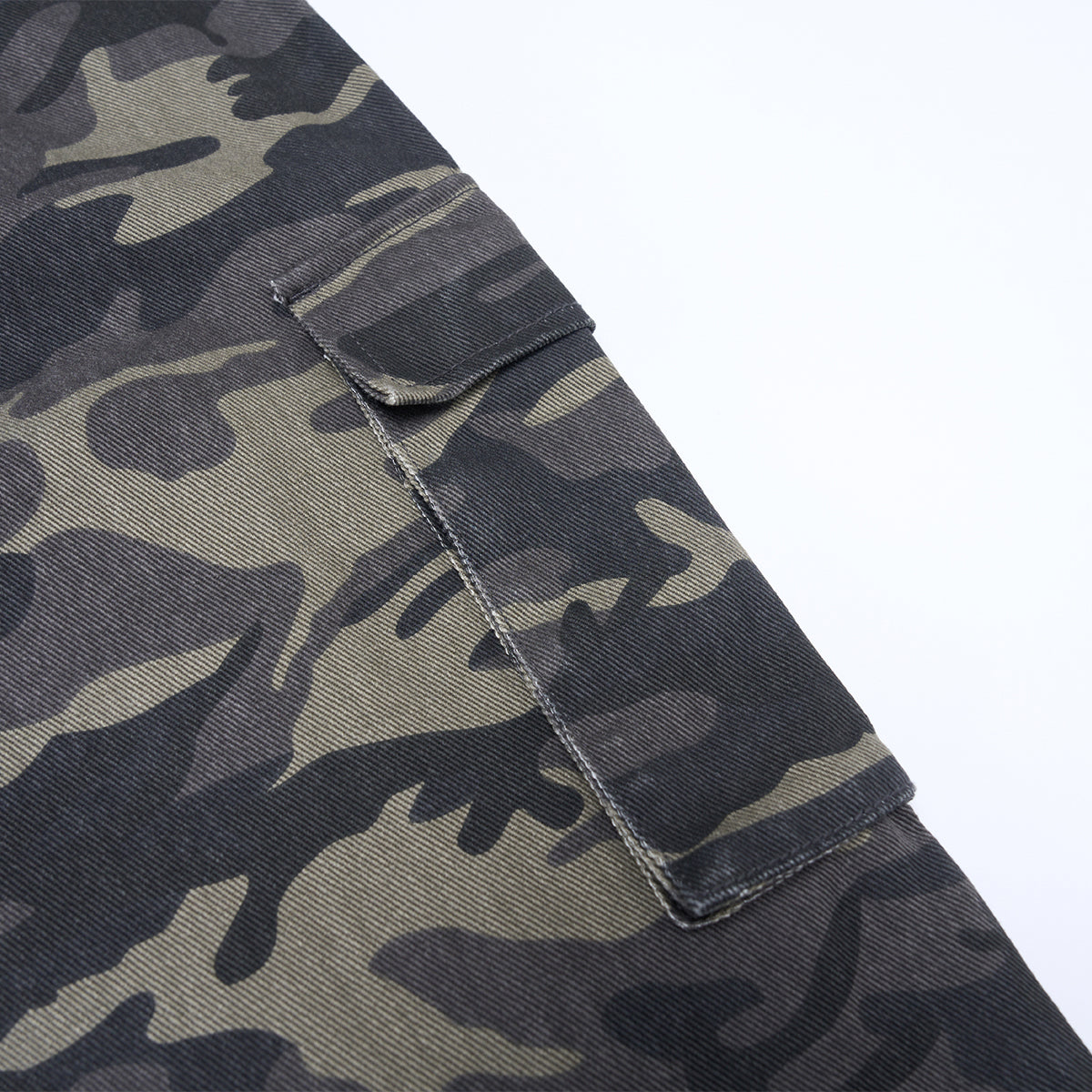 Camo Military Workwear Wide-Leg Cargo Utility Pants