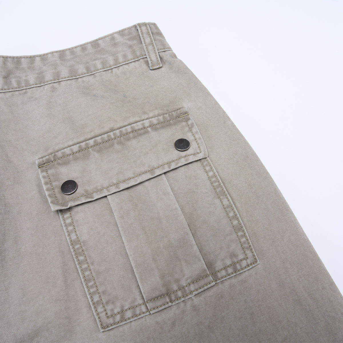 Vintage Washed Workwear Wide-Leg Relaxed Cargo Pants