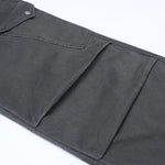 Vintage Workwear Wide-Leg Cargo Pants Multi Pocket Washed