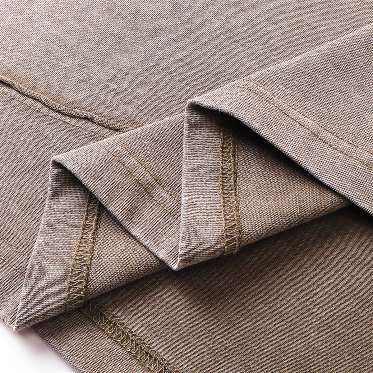 Camiseta de patchwork con bordes sin rematar, lavada, 8 oz